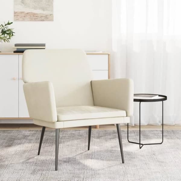 351380 vidaXL Fåtölj Crème 62x79x79 cm Sammet