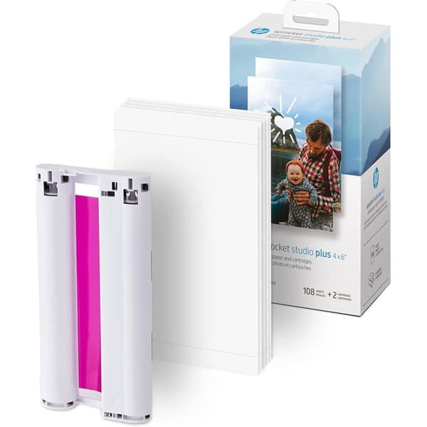 Fotopapper - HP - Sprocket Studio Plus - 108 ark - 2 patroner - 4 x 6 tum