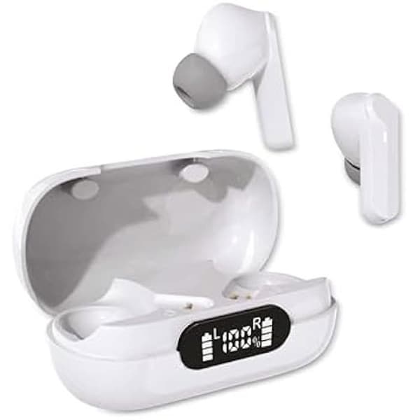 True Wireless Hörlurar - DENVER - TWE-40 - Vit - Samtal/ Musik - Bluetooth - Svettålig