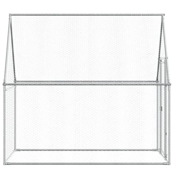 Hönsgård - Silver - 200x100x190 cm - Galvaniserat stål - Utomhus - Säkert