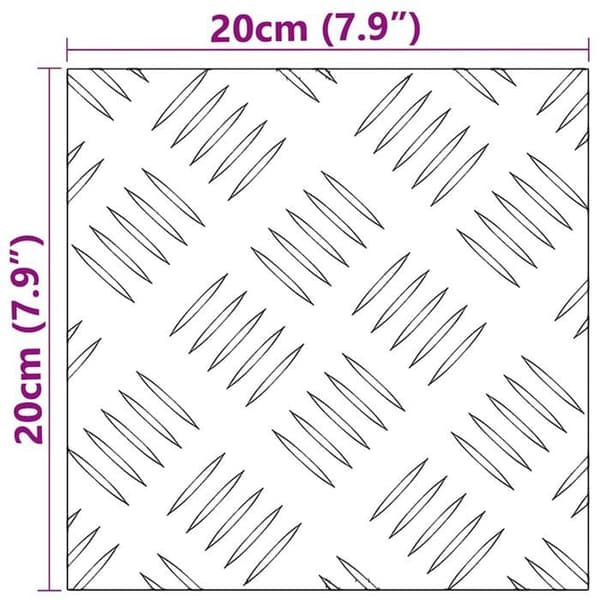 Aluminiumtrappa - vidaXL - 20x20 cm - Silver - Halkskydd - Set om 2