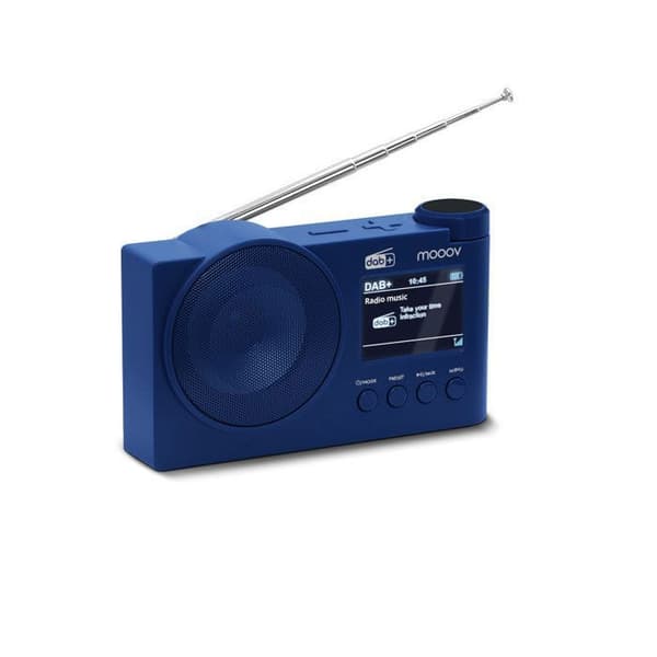 Digitalradio DAB+, FM, Bluetooth och väckarklocka - blå