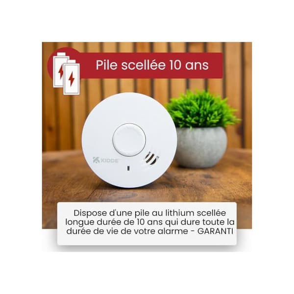 Röksensor - KIDDE - 10Y29 - Förseglat batteri - Optisk - 10 års livslängd