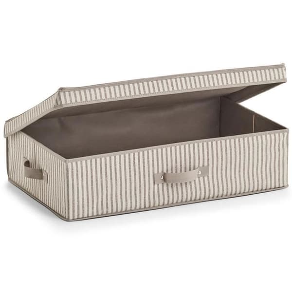 Textilbehållare - ZELLER - Ränder - Beige - Non-woven - Fällbar