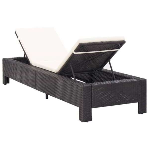 vidaXL Bouncer med Cushion Black Poly Rattan