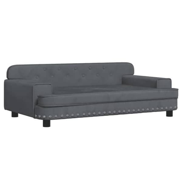 vidaXL Barnsoffa Mörkgrå 90x53x30 cm Sammet 3196281