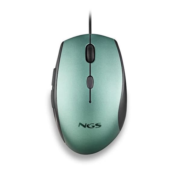 Ergonomisk Mus - NGS - MOTH ICE - Tysta Knappar - DPI 800/1200/1600 - Trådad - Blå