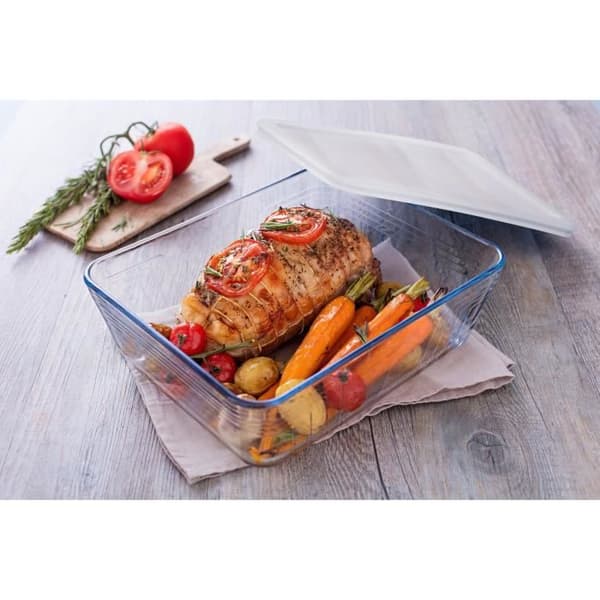 Rektangulär förvaringslåda - PYREX - 1451004 - Plastlock - Borosilikatglas - 19 x 14 cm