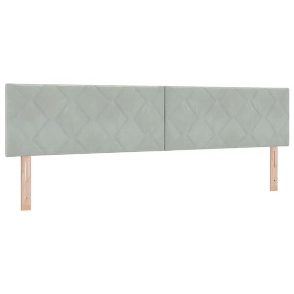 vidaXL Sänggavel Ljusgrå 200 cm Sammet 42007287