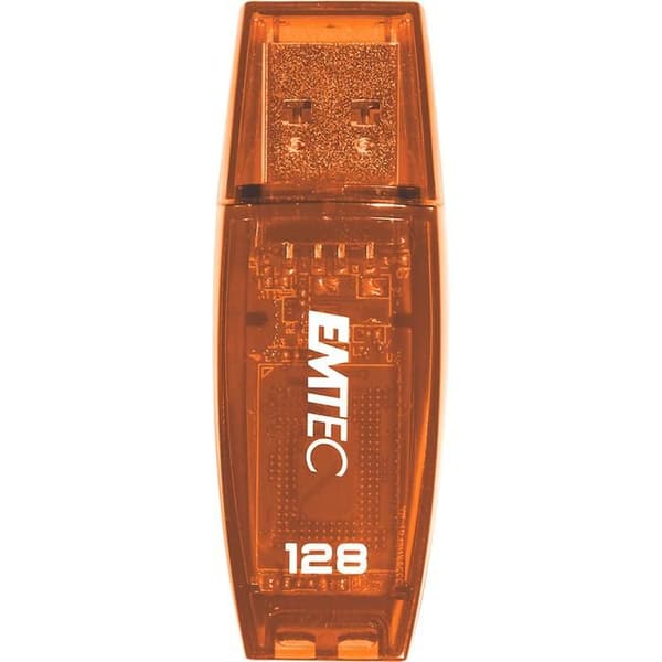 Emtec C410, 128 GB, 2.0, USB Type-A-kontakt, Cap, Orange