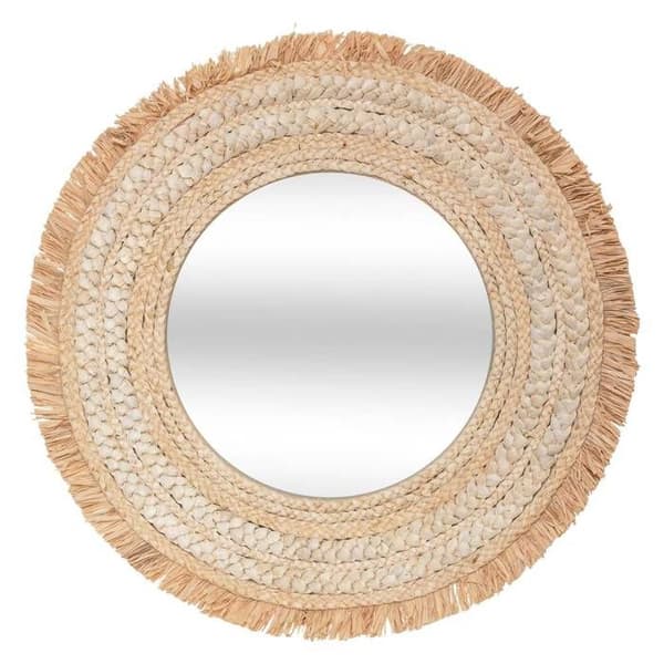 Flätad spegel "Célia" raphia D68cm - Atmosphera Inredningsdesigner