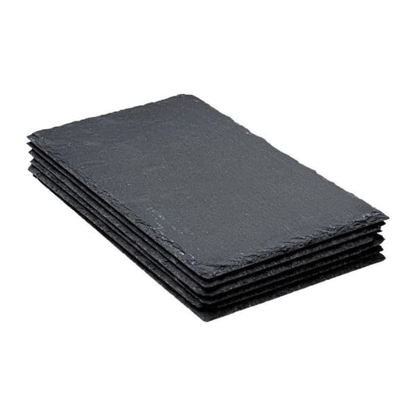 Set med 6 Platta Tallrikar "Ardoise II" 30cm Grå