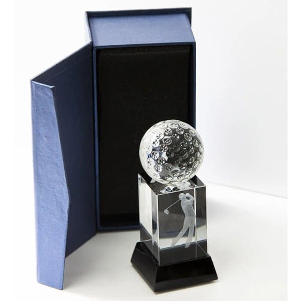 Crystal golf trofé Longridge Stirling 3D Driver