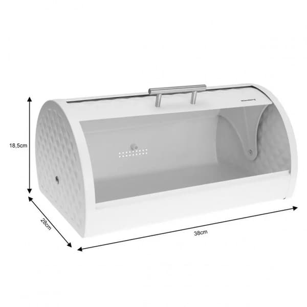 Brödlåda - KLAUSBERG - KB-7541 - Vit metall - Modern design - Diamantlock