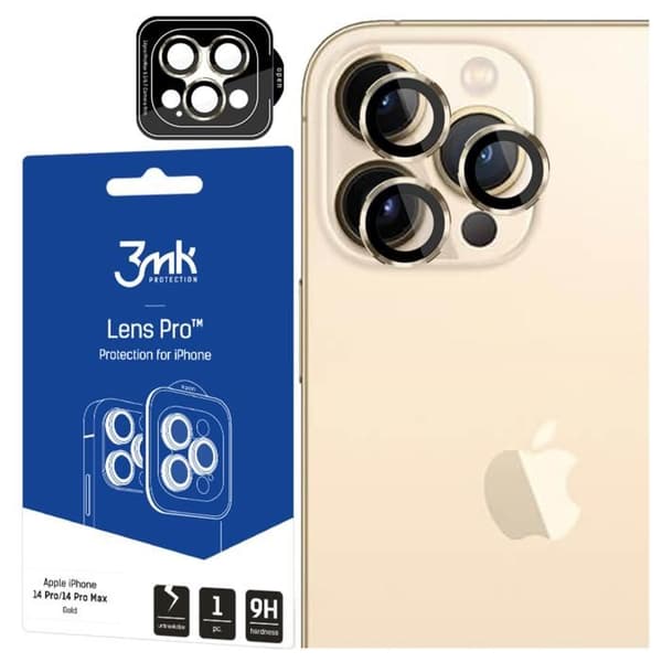 Apple iPhone 13 Pro/13 Pro Max - 3MK Pro Gold objektivsskydd