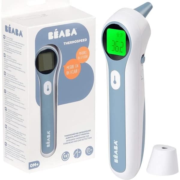 BÉABA - Digital Infrarödtermometer utan kontakt - Frontmätning - Öron - Ambient - Febervarning - Thermospeed