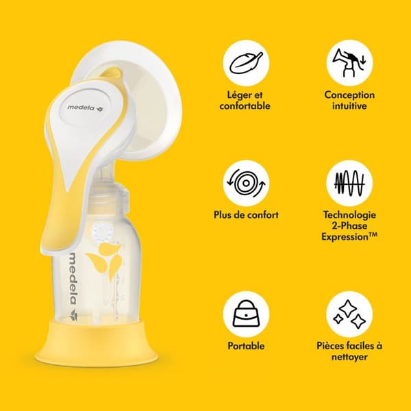 MEDELA - Manuell bröstpump Harmony Flex™ - Ergonomisk och lätt