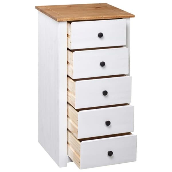 vidaXL Skänk vit 46x40x89 cm Pine Panama Range 282651