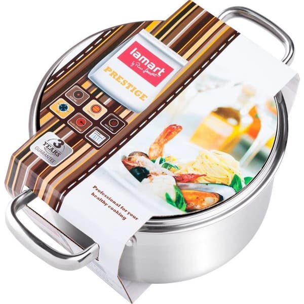 Marmite - LAMART - Prestige LTSS2011 - Rostfritt stål - 3,6 L - Lock ingår