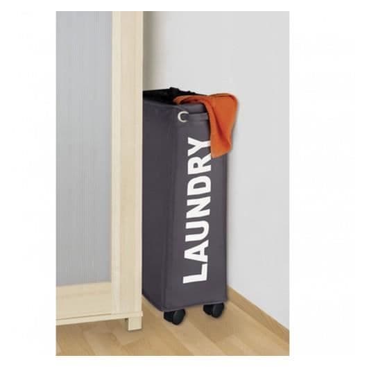 Tvättkorg - WENKO - Corno - 43 l - Polyester - 18.5x60x40 cm - Grå