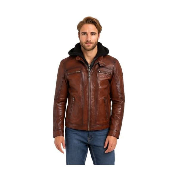Läderjacka Oakwood Drink Ref 66826 Kognac