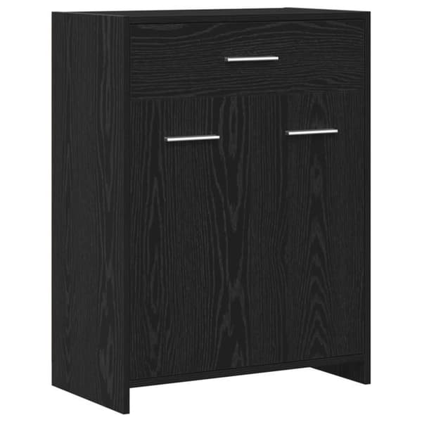 Badrumsmöbel - Svart Ek - 60x33x80 cm - Ingenjörsträ - Nutida design