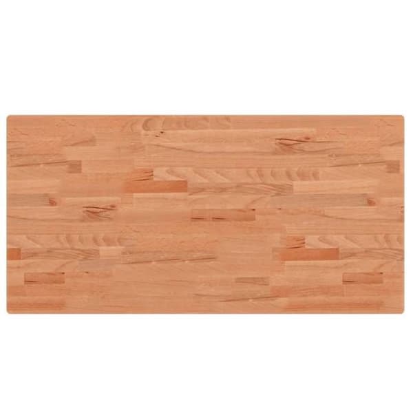 vidaXL bordsskiva 100x50x2,5cm rektangulär massiv bokträ 3188894