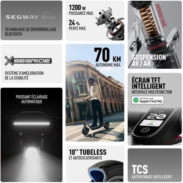 El-scooter - SEGWAY - F3 Pro E - 1200 W - 10"