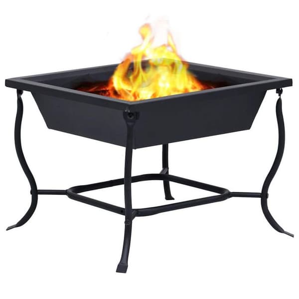 vidaXL Fire Pit Black 42x42x45 cm Stål 46647