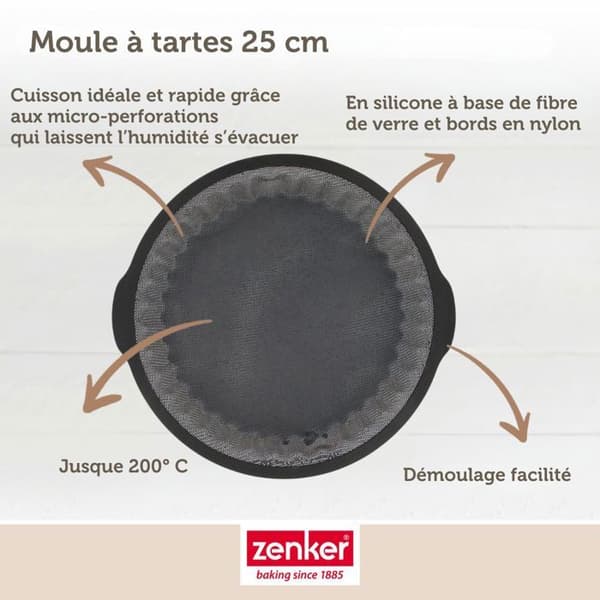 Moule à tartes 25 cm Zenker Silikon glasfiber