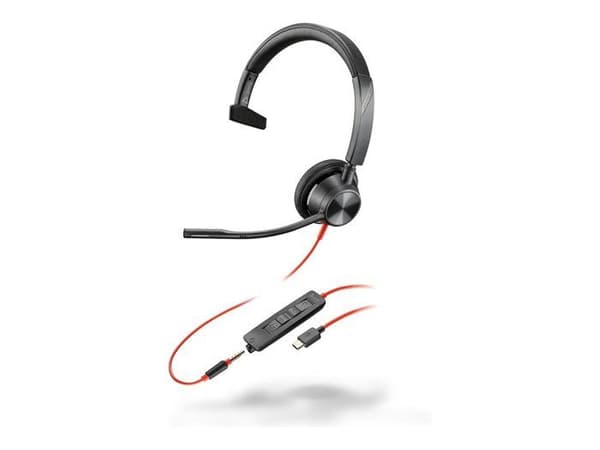 Hörlurar - HP - Poly Blackwire 3315 - Mono - USB-C - Inbyggd mikrofon - Volymkontroll