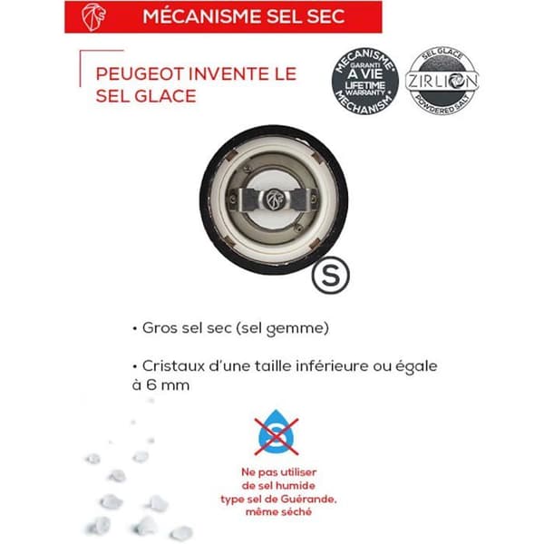 PEUGEOT Paris u'Select 18 cm saltkvarn - 6 inställningar, chokladträ