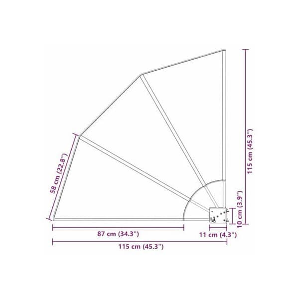 Integritetsskydd för balkong - vidaXL - Vit - 115x115 cm - Polyester - Fällbar - Hållbar