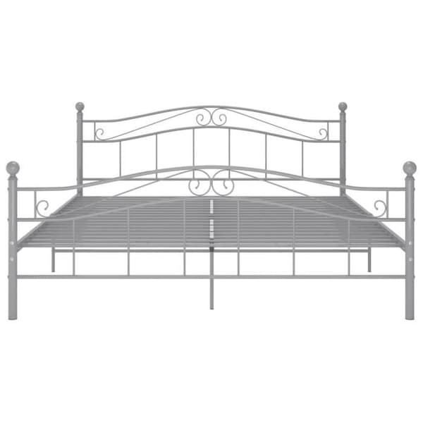 vidaXL Sängram Grå Metall 200x200 cm 325008