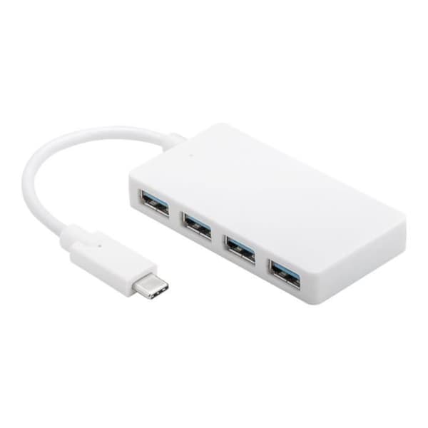 USB 3.0-hubb - MICRO CONNECT - 4 portar - Vit - För skrivbordsdator