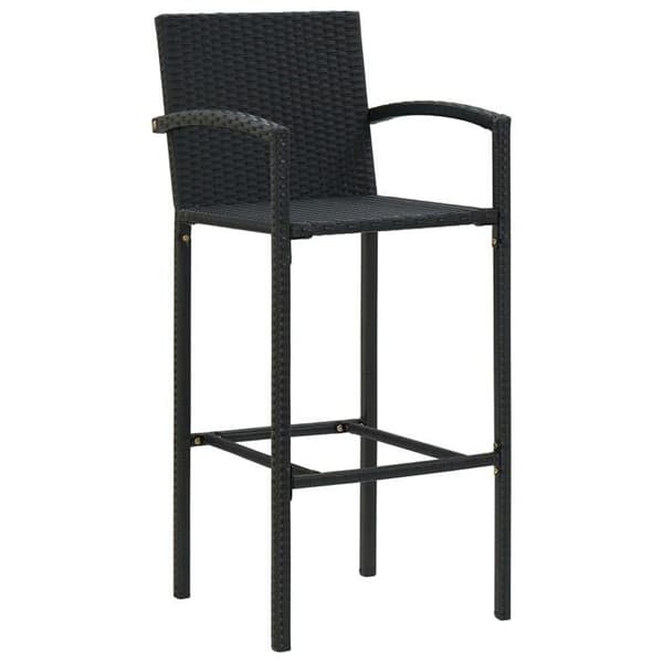 vidaXL Barstolar set om 2 svart flätad plast 362581