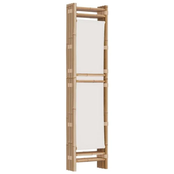 vidaXL Vikbar rumsavdelare 4 paneler 160 cm bambu och duk 350624