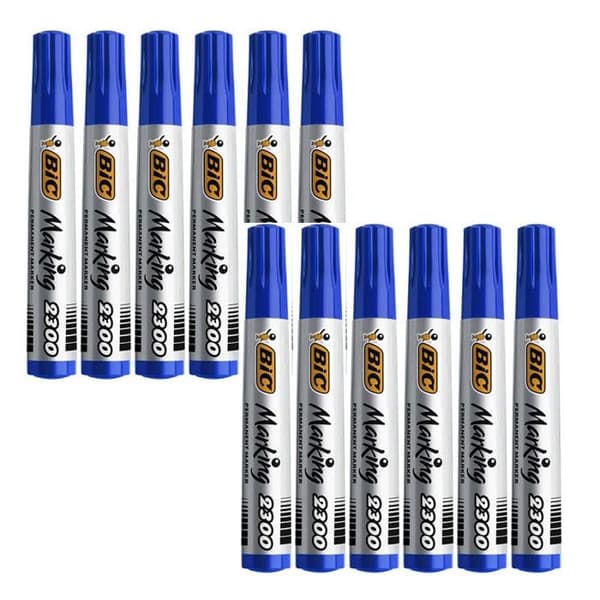 Permanent markers - BIC - Marking 2300 - Blå - Förpackning med 12 - Oföränderlig