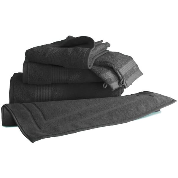 Set med 2 badmattor 50 x 70 cm - 100% bomull - 700 gr/m2 - Antracit