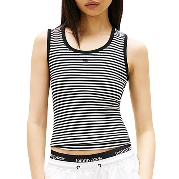Vit/Svart Topp Dam Tommy Hilfiger Essential BDS