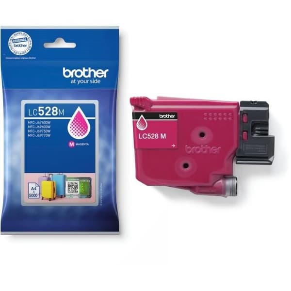Original bläckpatron - BROTHER - LC528M - Magenta - Enskild förpackning