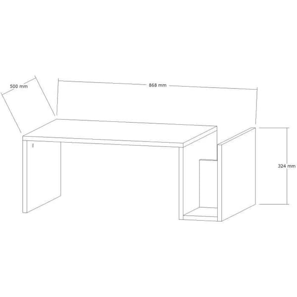 Soffbord - MEMO - Rektangulär - Travertin marmorlook - 86,8 x 32,4 x 50 cm