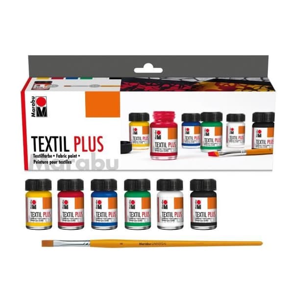 Marabu textiltextilfärgsats (6 flaskor à 15 ml) - MR171500087