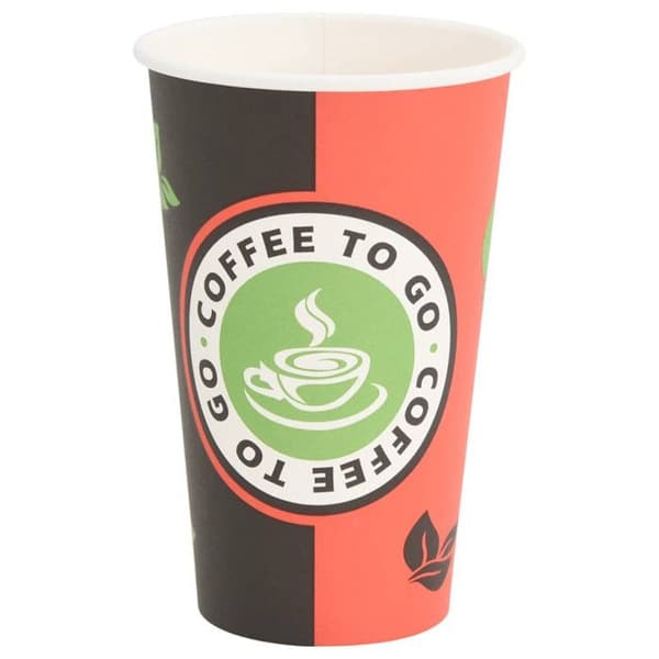 Papperskoppar 1000 st 16oz 400ml röd och svart