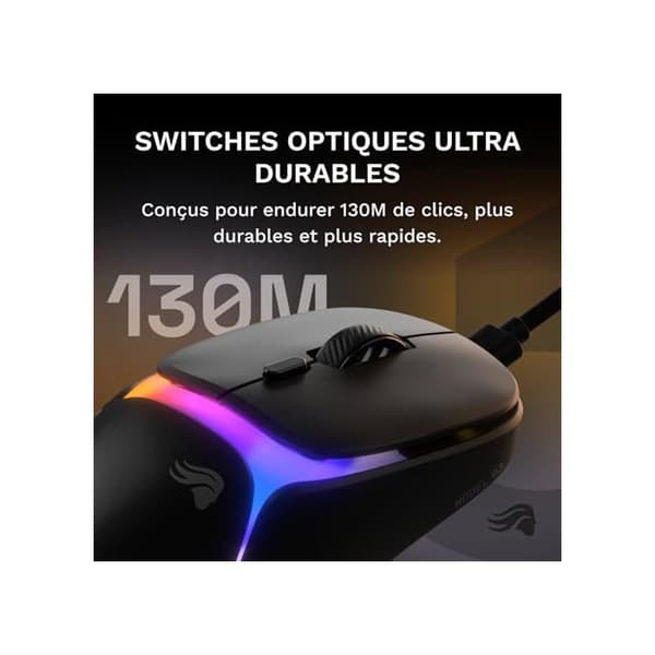 Glorious Model O 3 Wired Noir - Gamingmus 54g, BAMF 3.0 30K sensor, 6 RGB-knappar