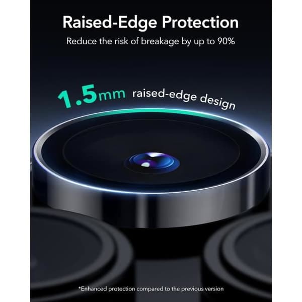 Objektivskydd - ESR - iPhone 16/15/14 Pro Max - Härdat glas - 2 Pack - Svart