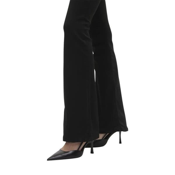 Flares - VERO MODA - Svart - 2 sidofickor - Silverfärgade knappar - Bälteshällor