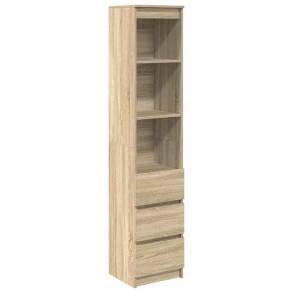 vidaXL Buffé hög ek sonoma 37,5x35x180 cm ingenjörsträ 861663