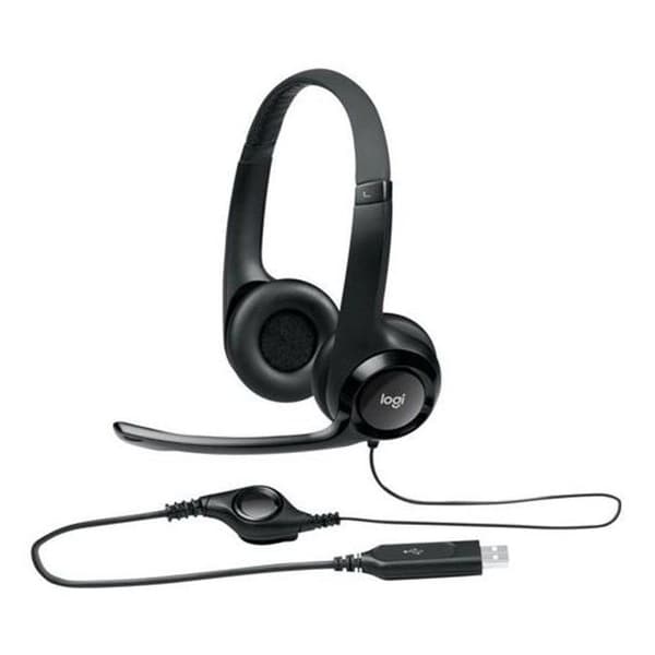 Hörlurar - Trådad - Logitech - H390 - USB - Störningsskydd - Svart