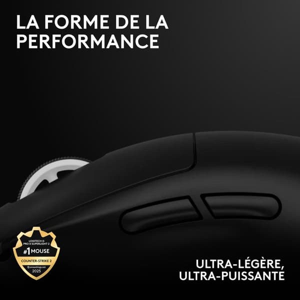 Gamingmus - Trådlös - Logitech G - Pro X Superlight 2 Lightspeed - Svart